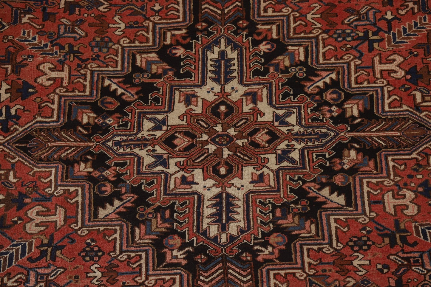 Vintage Geometric Heriz Persian Area Rug 8x11