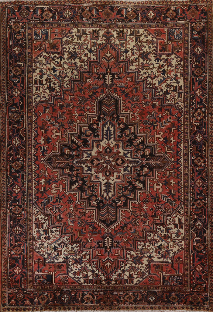 Vintage Geometric Heriz Persian Area Rug 8x11