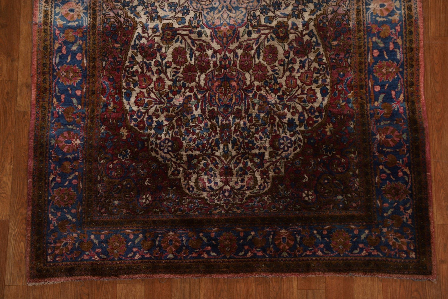 100% Silk Pre-1900 Antique Kashan Mohtasham Persian Rug 4x7