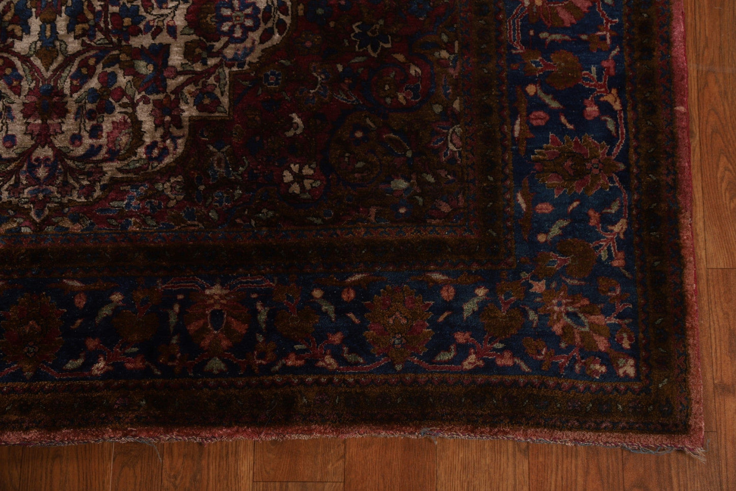 100% Silk Pre-1900 Antique Kashan Mohtasham Persian Rug 4x7