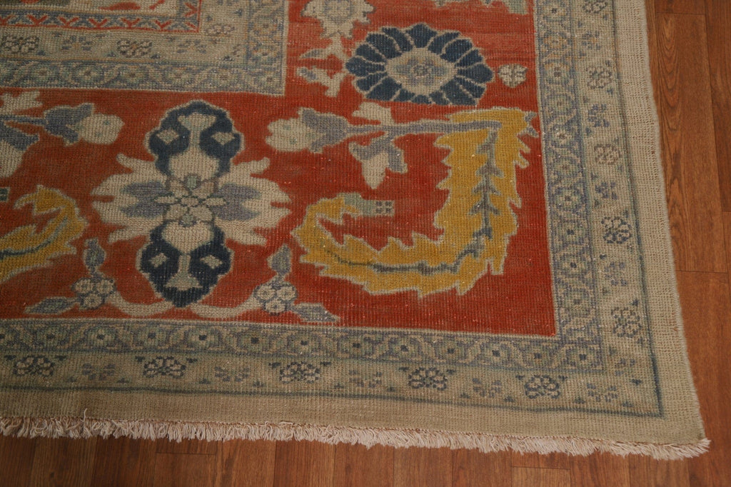 Palace Size Antique Vegetable Dye Sultanabad Persian Rug 14x20