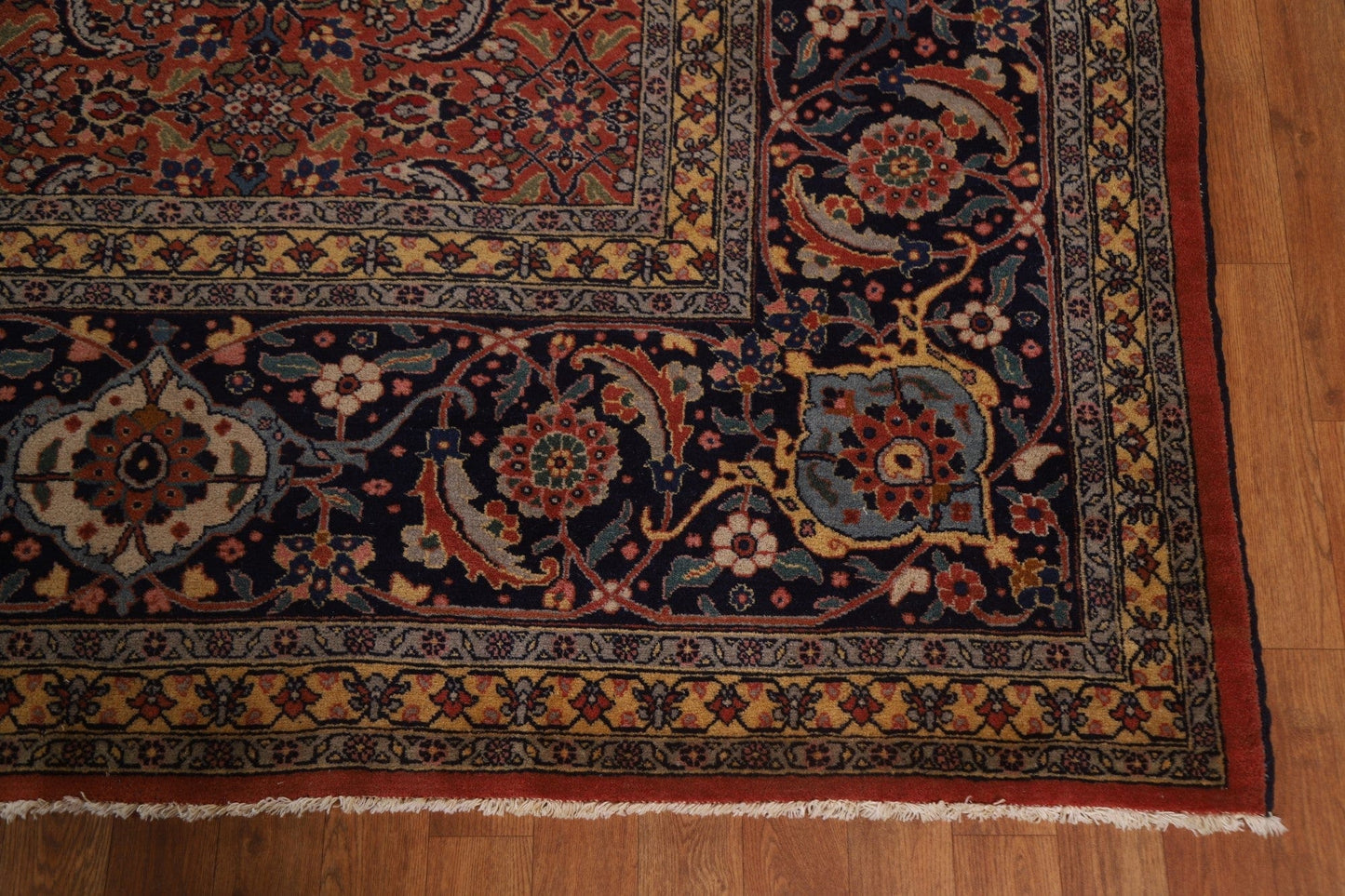 Pre-1900 Antique Vegetable Dye Tabriz Large Persian Rug 15x21