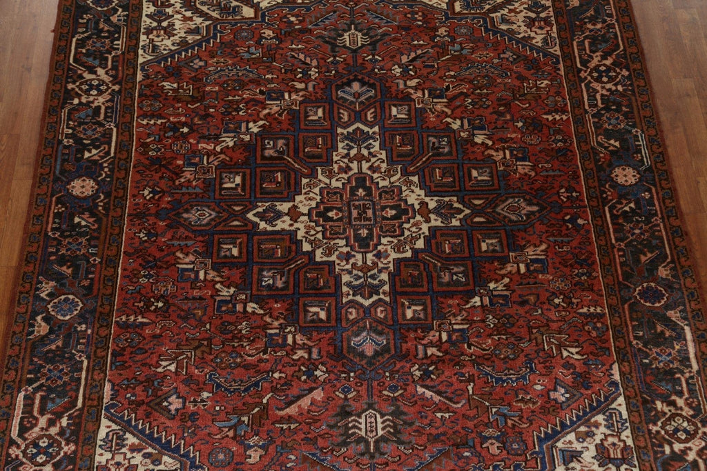 Geometric Wool Heriz Persian Area Rug 7x10