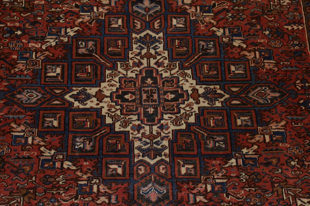 Geometric Wool Heriz Persian Area Rug 7x10