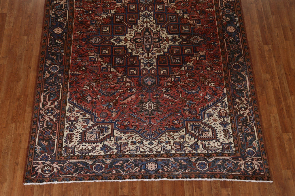 Geometric Wool Heriz Persian Area Rug 7x10