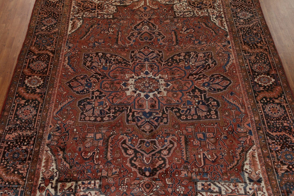 Geometric Wool Heriz Persian Area Rug 10x13