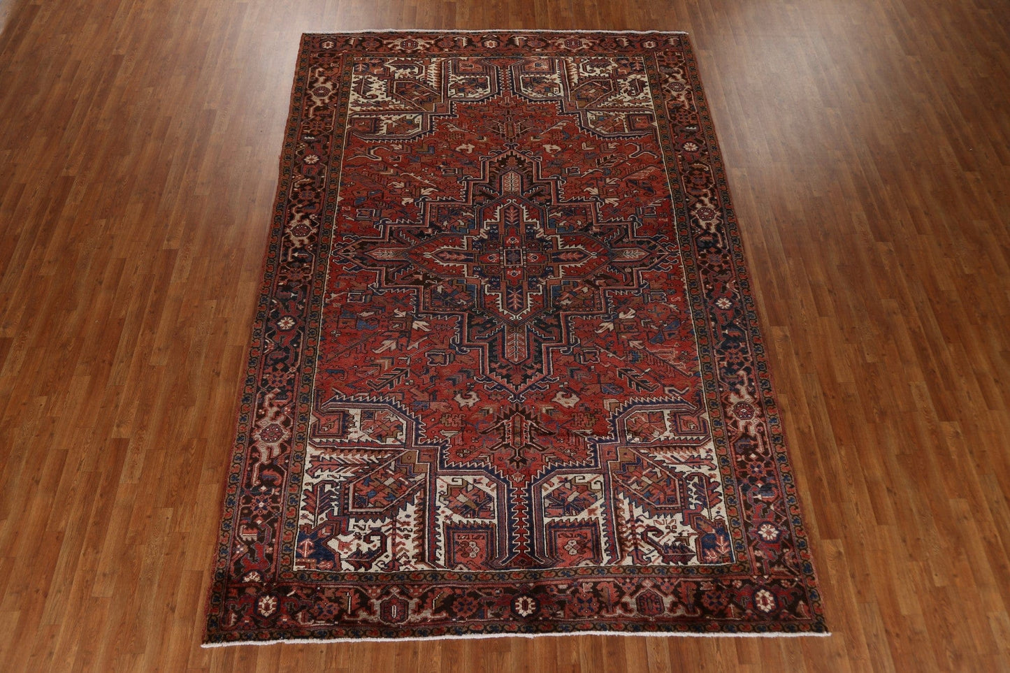 Handmade Wool Heriz Persian Area Rug 8x11