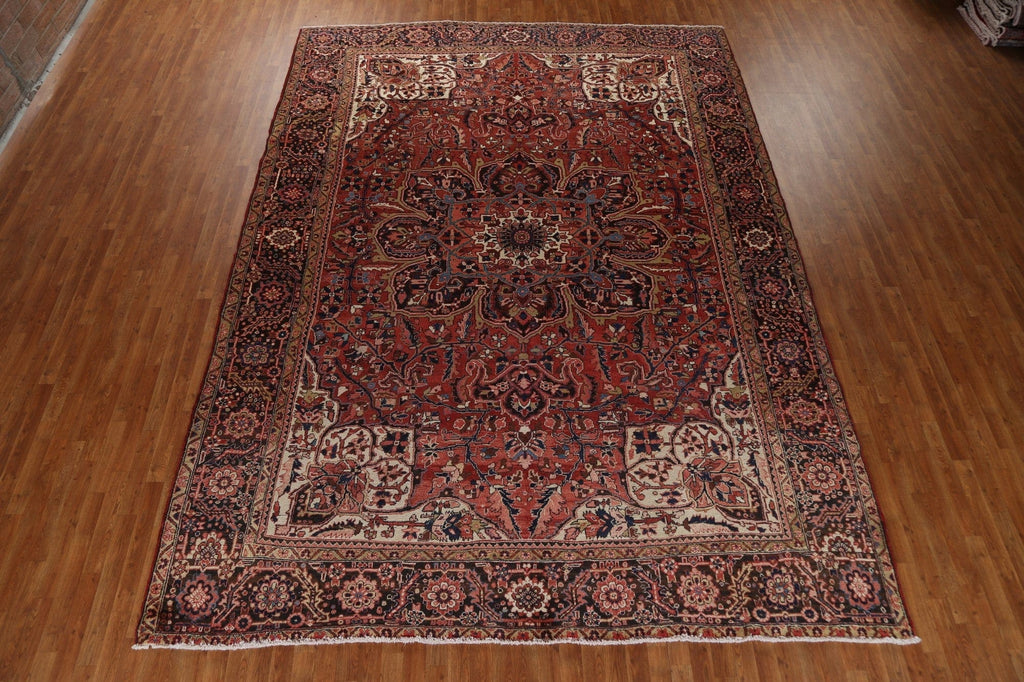 Handmade Wool Heriz Persian Area Rug 10x14