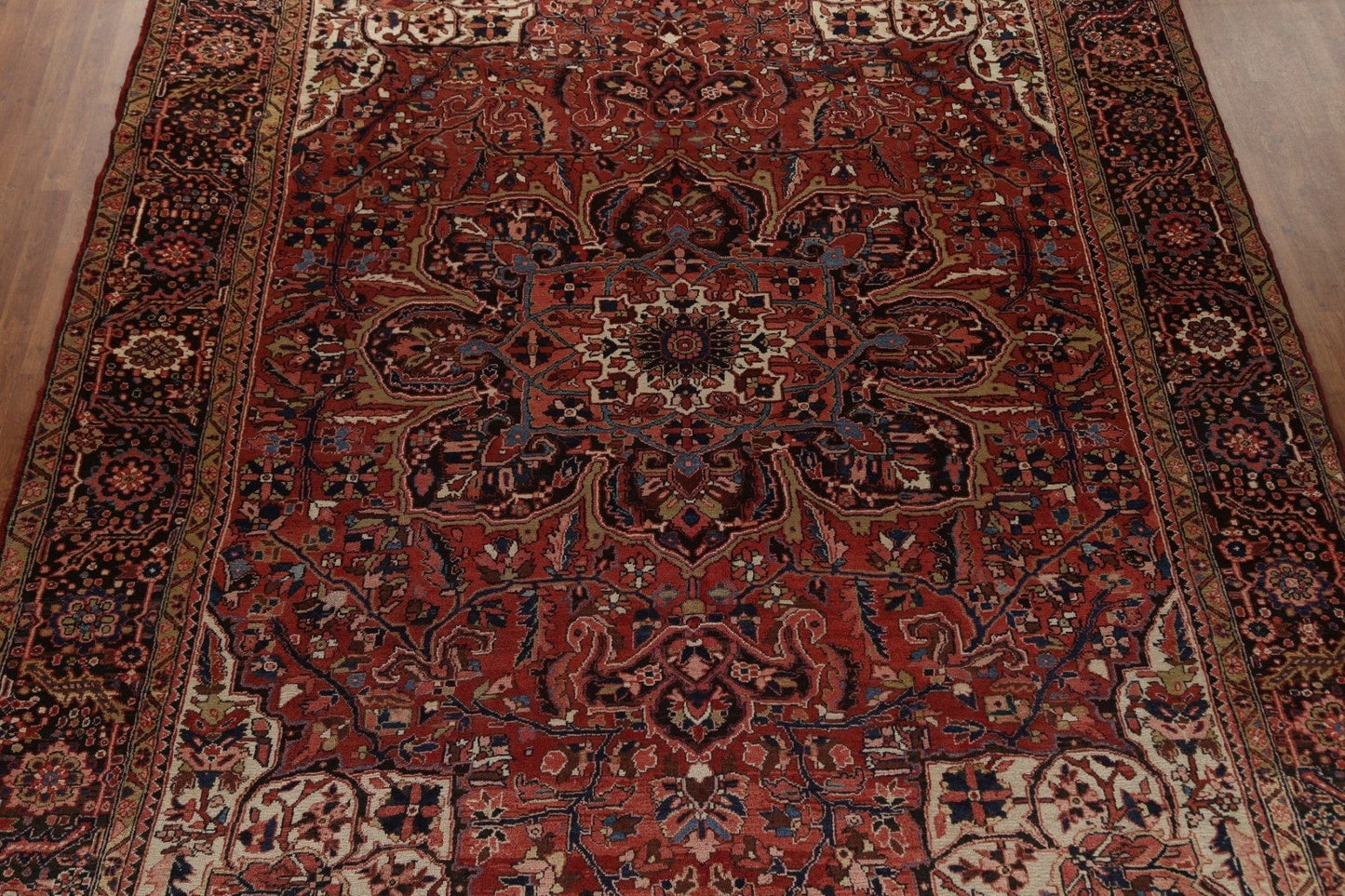 Handmade Wool Heriz Persian Area Rug 10x14