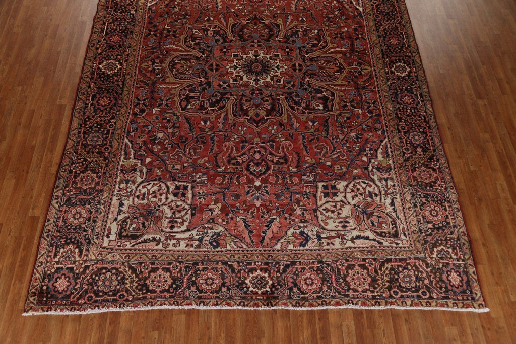 Handmade Wool Heriz Persian Area Rug 10x14