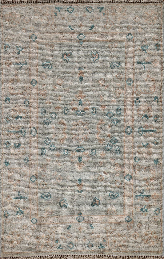 Vegetable Dye Oushak Turkish Area Rug 2x3