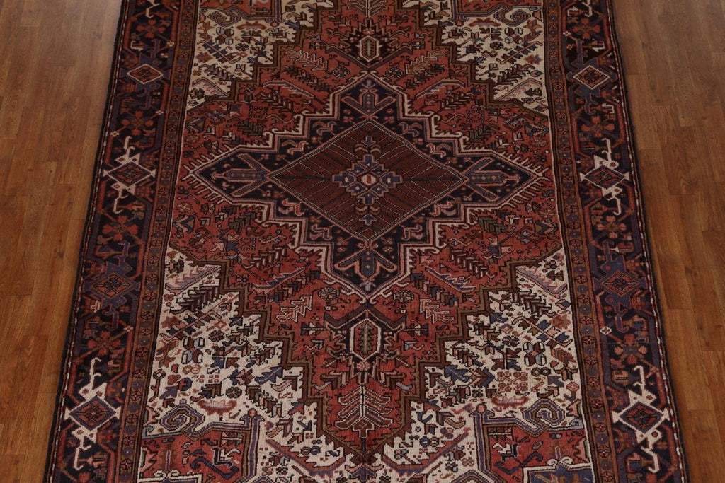 Geometric Wool Heriz Persian Area Rug 7x10