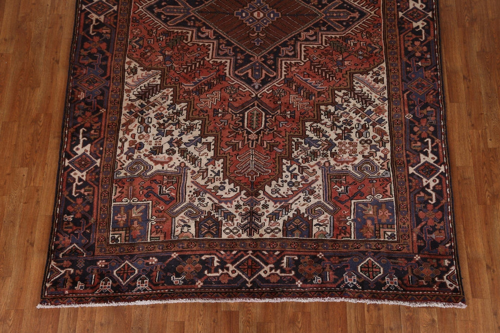 Geometric Wool Heriz Persian Area Rug 7x10