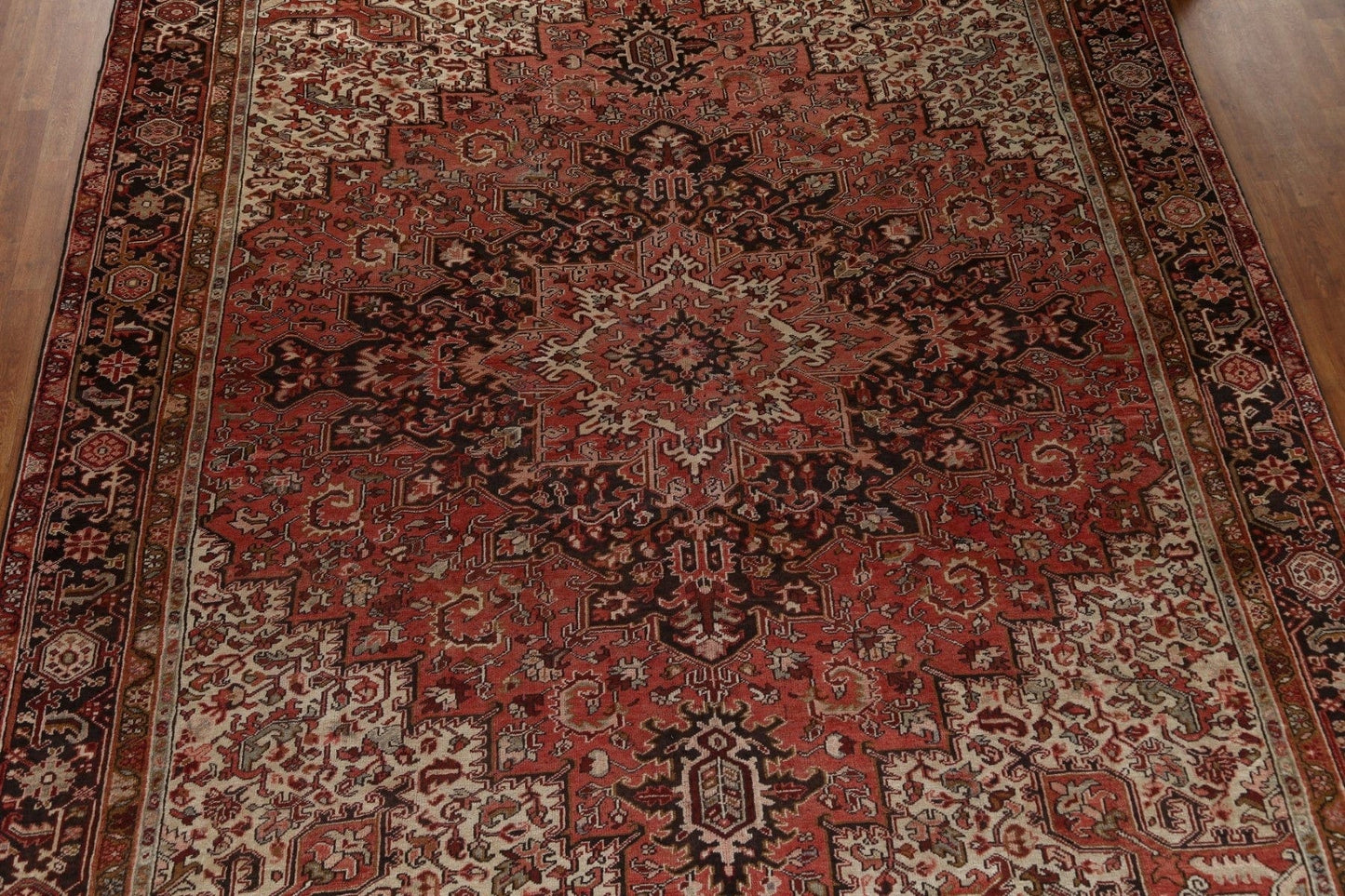 Vintage Geometric Heriz Persian Area Rug 10x12