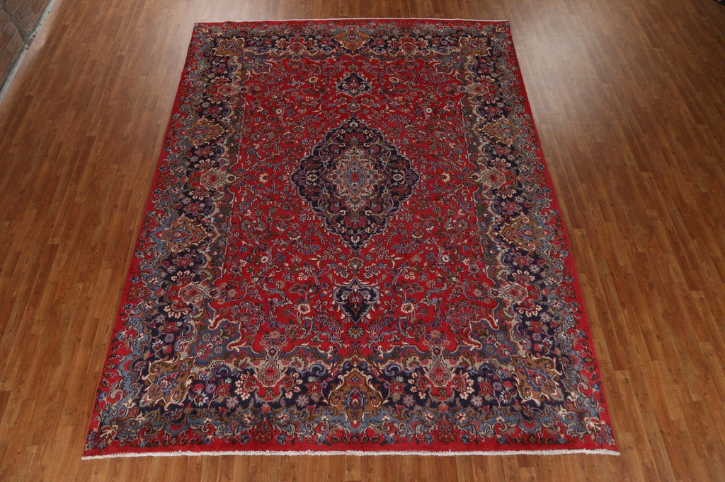 Vintage Red Kashmar Persian Area Rug 10x12