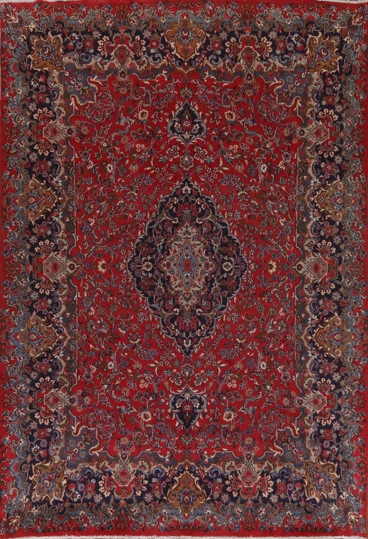 Vintage Red Kashmar Persian Area Rug 10x12