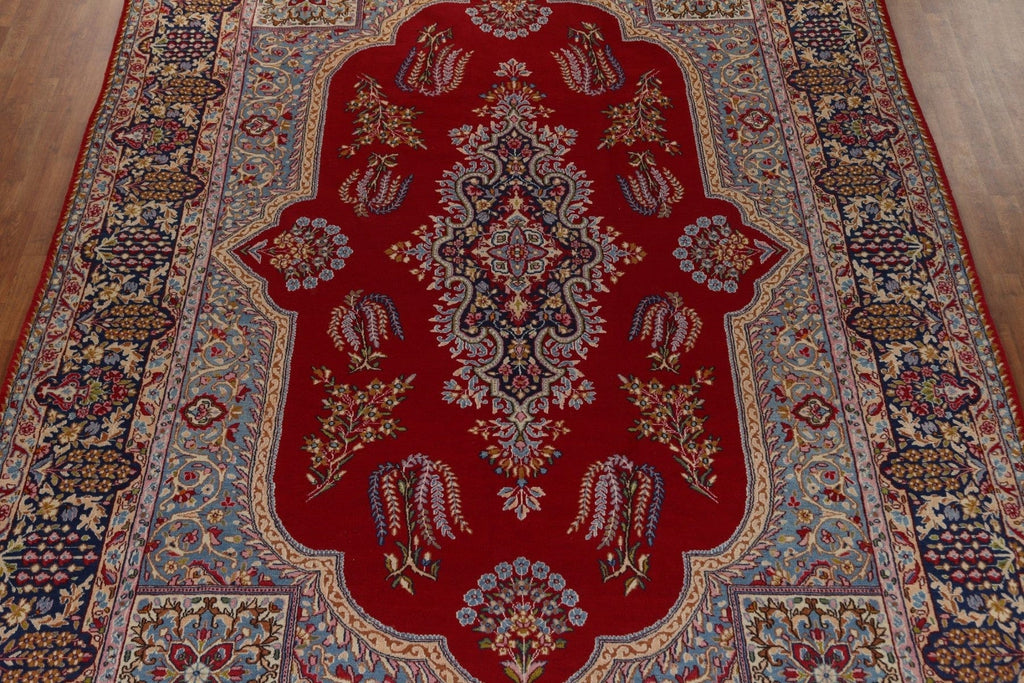 Handmade Wool Red Kerman Persian Area Rug 10x14