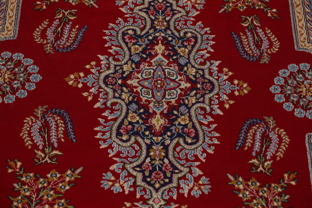 Handmade Wool Red Kerman Persian Area Rug 10x14