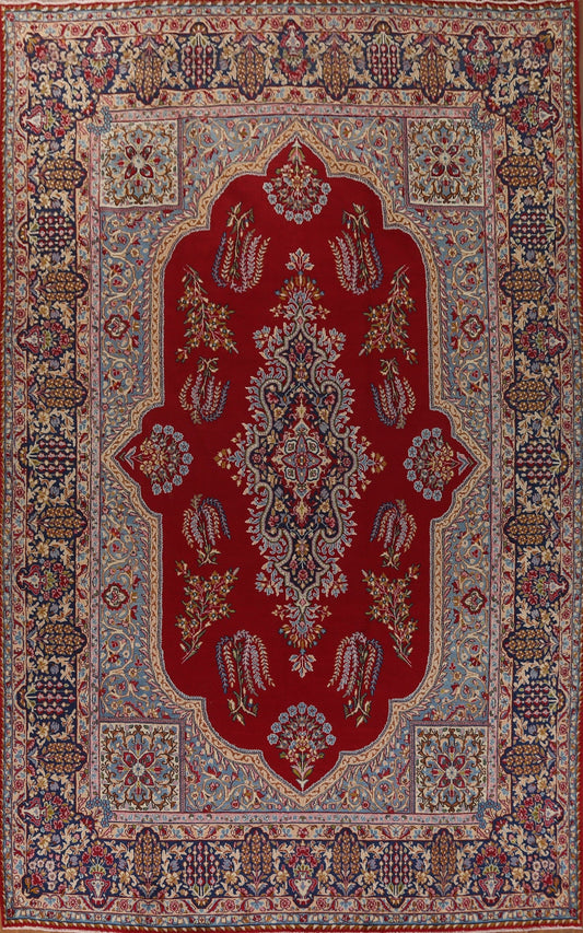 Handmade Wool Red Kerman Persian Area Rug 10x14