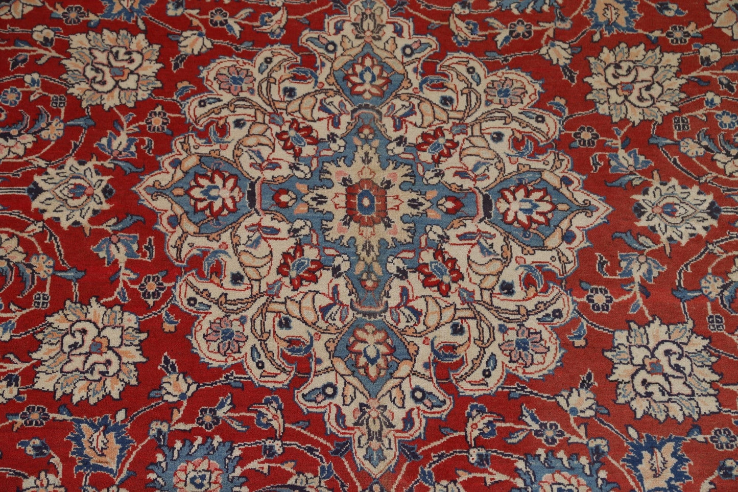 Red Floral Wool Sarouk Persian Area Rug 9x13