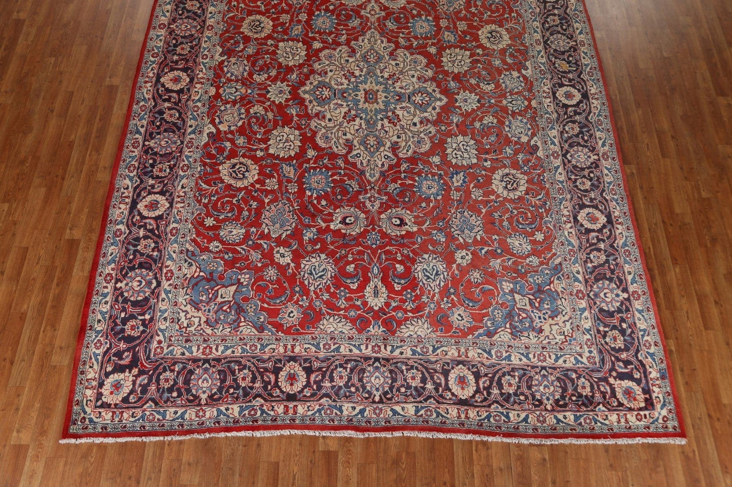 Red Floral Wool Sarouk Persian Area Rug 9x13