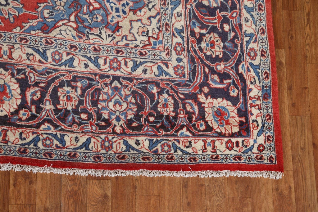 Red Floral Wool Sarouk Persian Area Rug 9x13