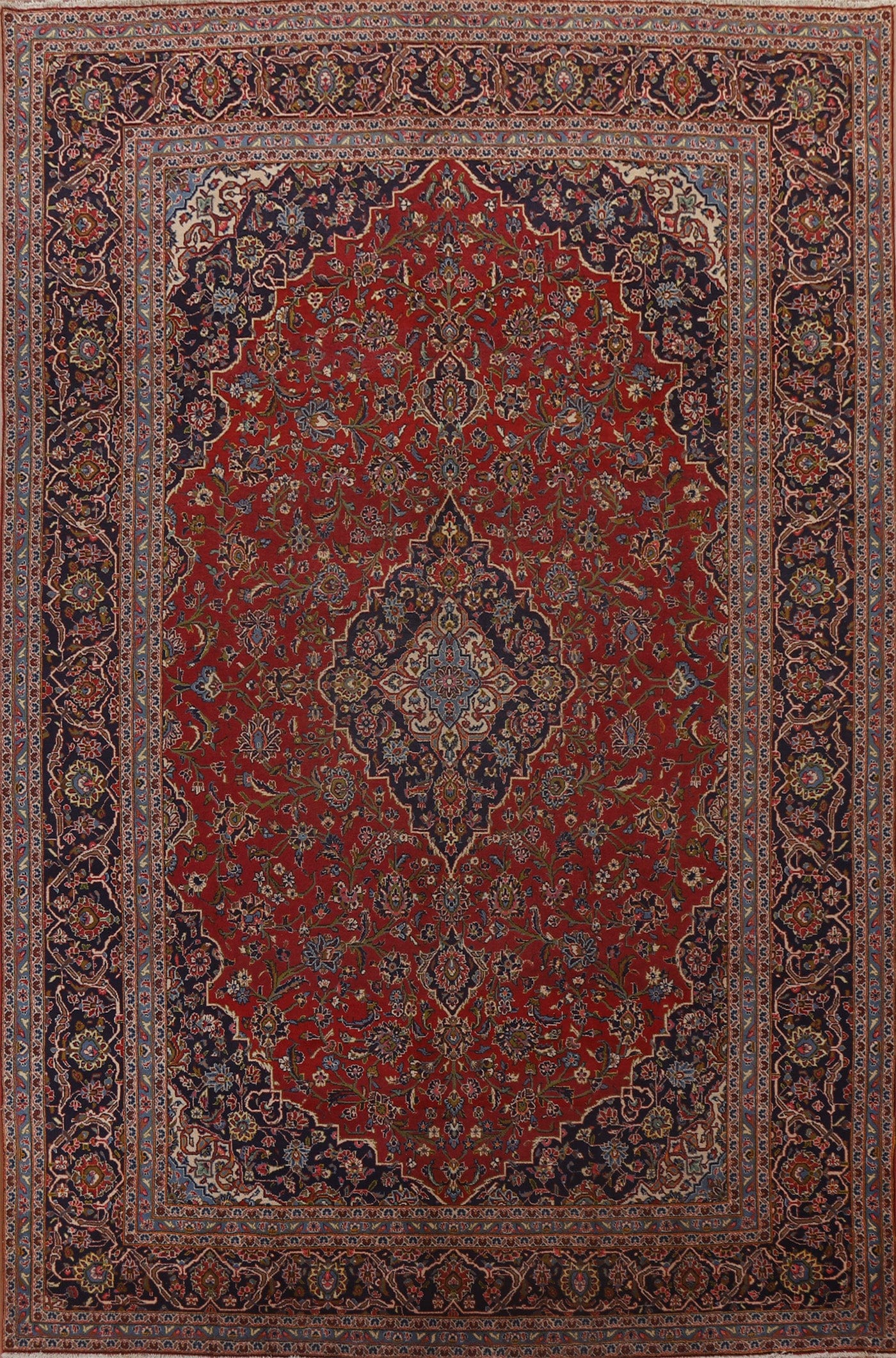 Traditional Red Kashan Persian Area Rug 10x13