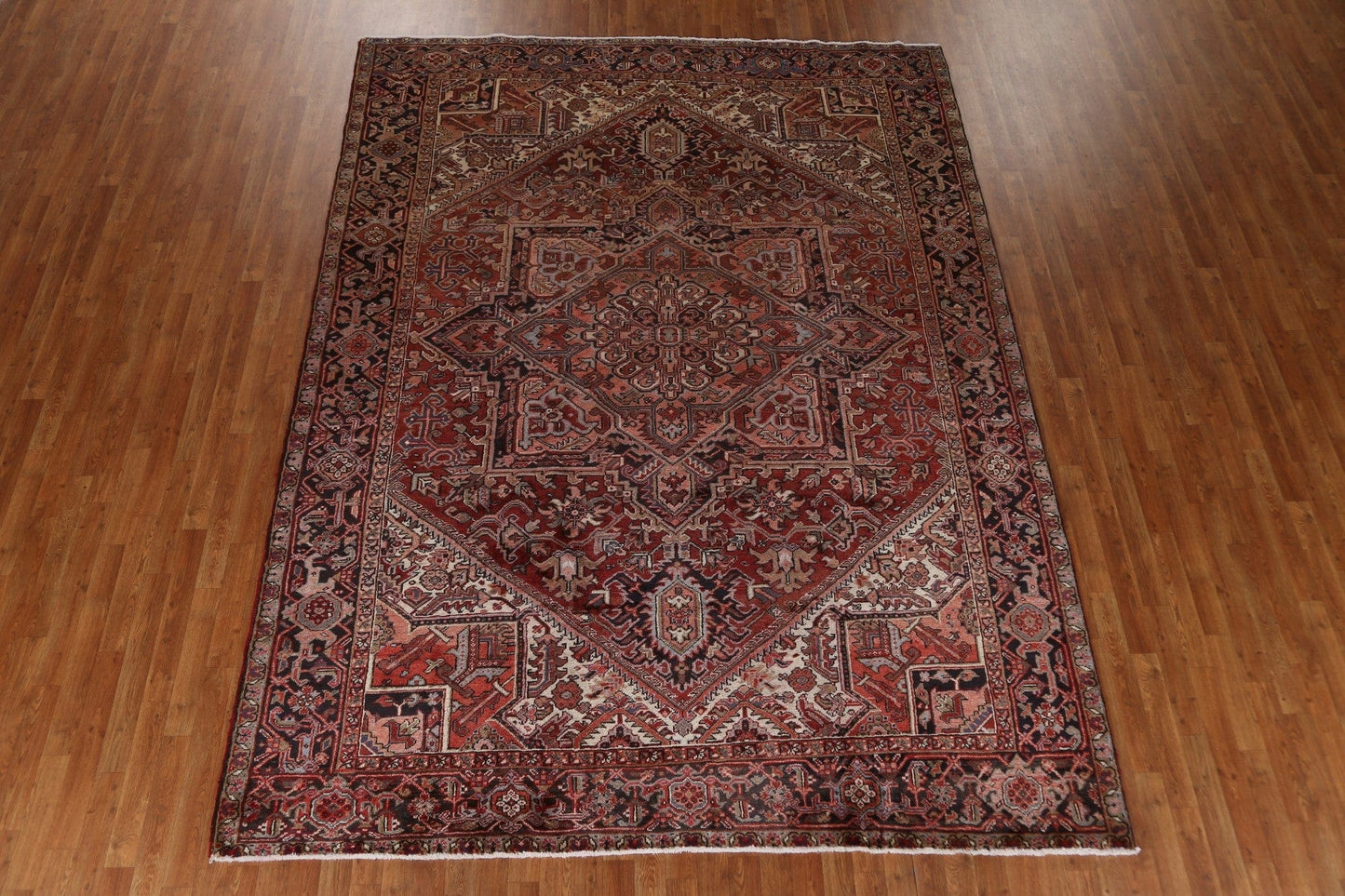 Geometric Red Heriz Persian Area Rug 8x11