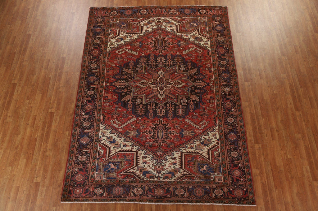 Vegetable Dye Red Heriz Persian Area Rug 8x11