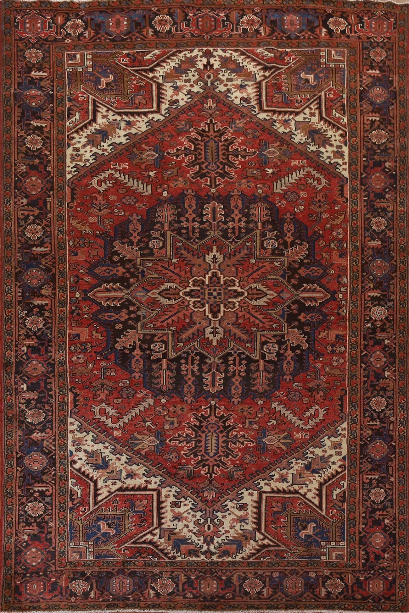 Vegetable Dye Red Heriz Persian Area Rug 8x11