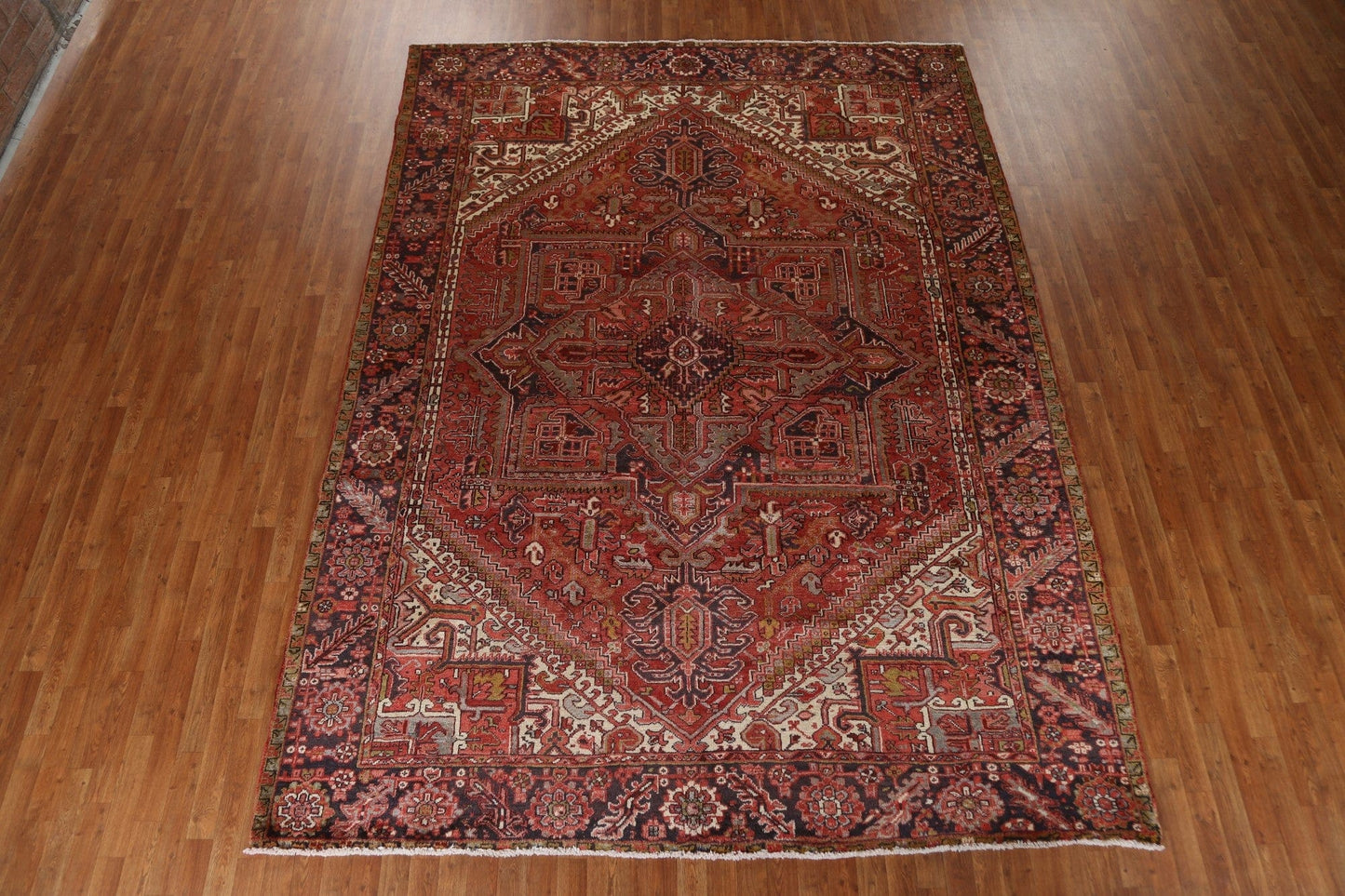 Vintage Wool Heriz Persian Area Rug 9x12