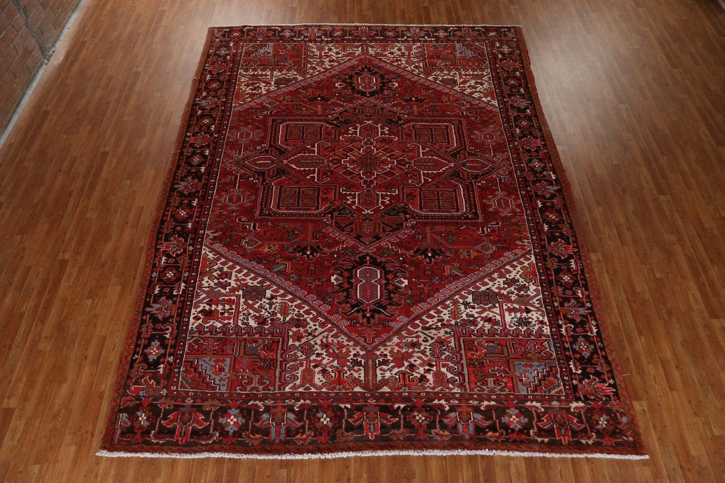 Geometric Wool Heriz Persian Area Rug 10x13