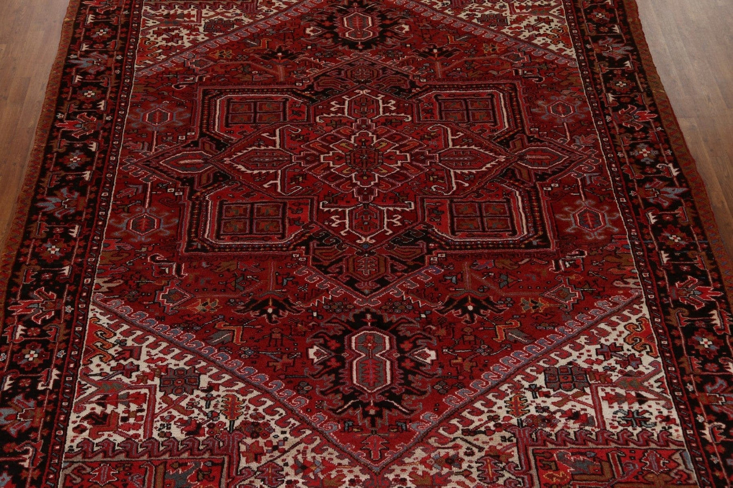 Geometric Wool Heriz Persian Area Rug 10x13