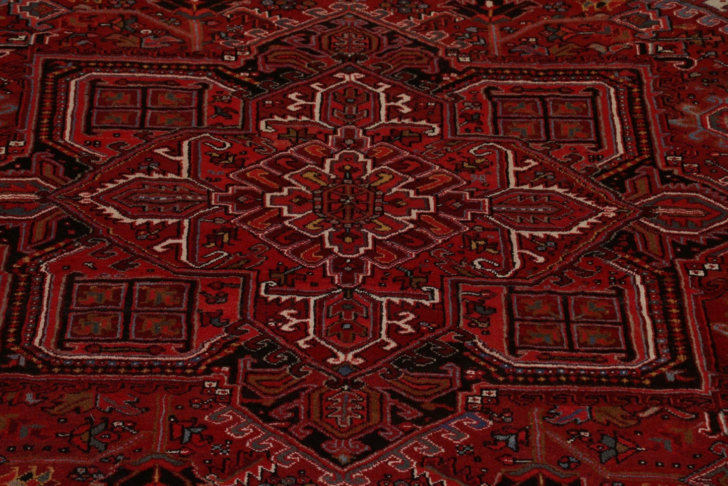 Geometric Wool Heriz Persian Area Rug 10x13