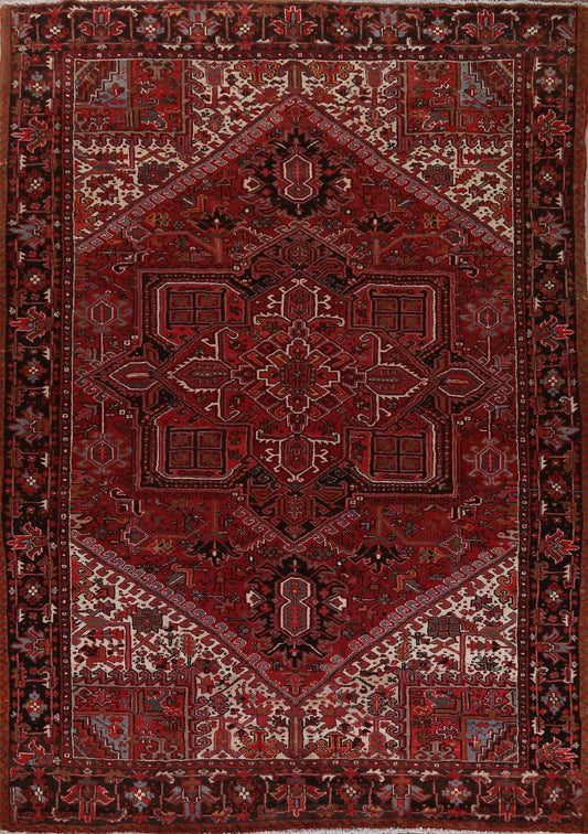 Geometric Wool Heriz Persian Area Rug 10x13