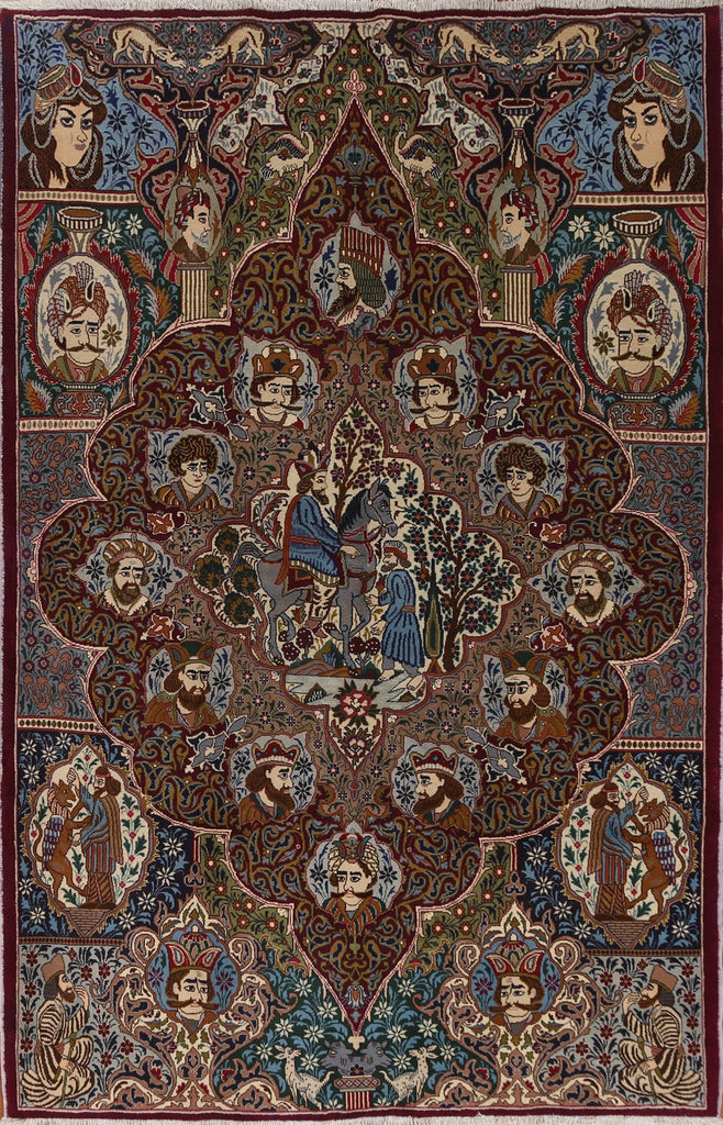 Animal Pictorial Kashmar Persian Area Rug 7x10