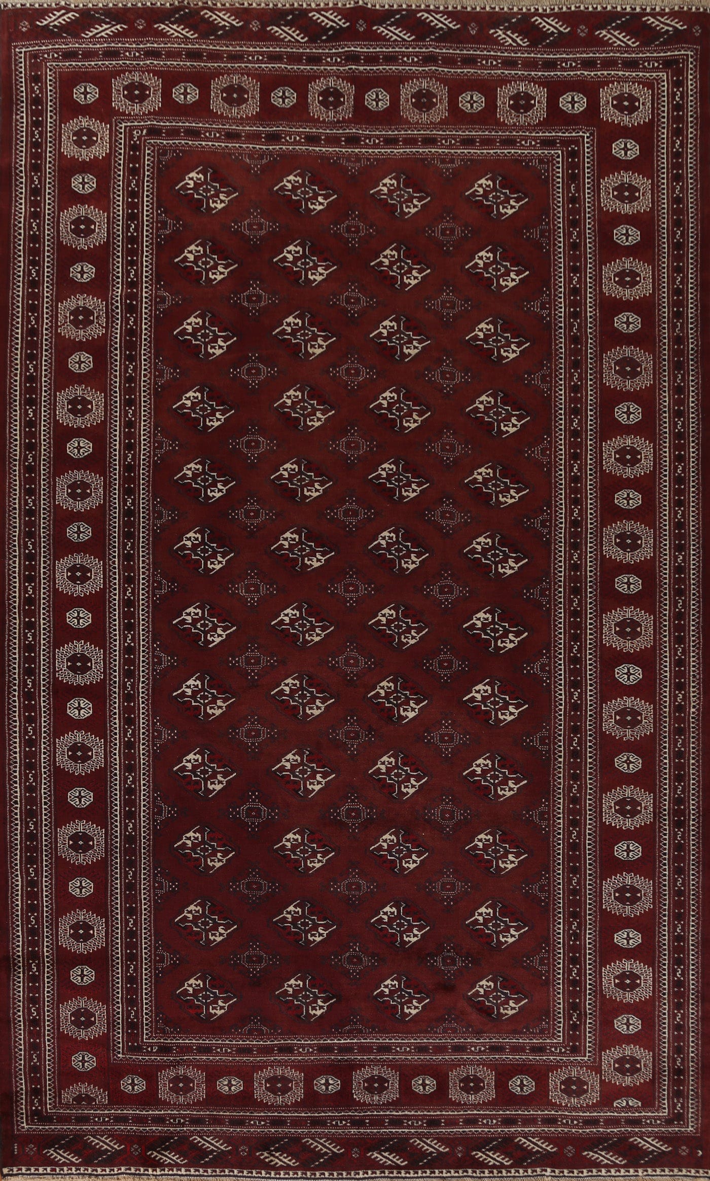 Wool Geometric Bokhara Oriental Area Rug 8x12