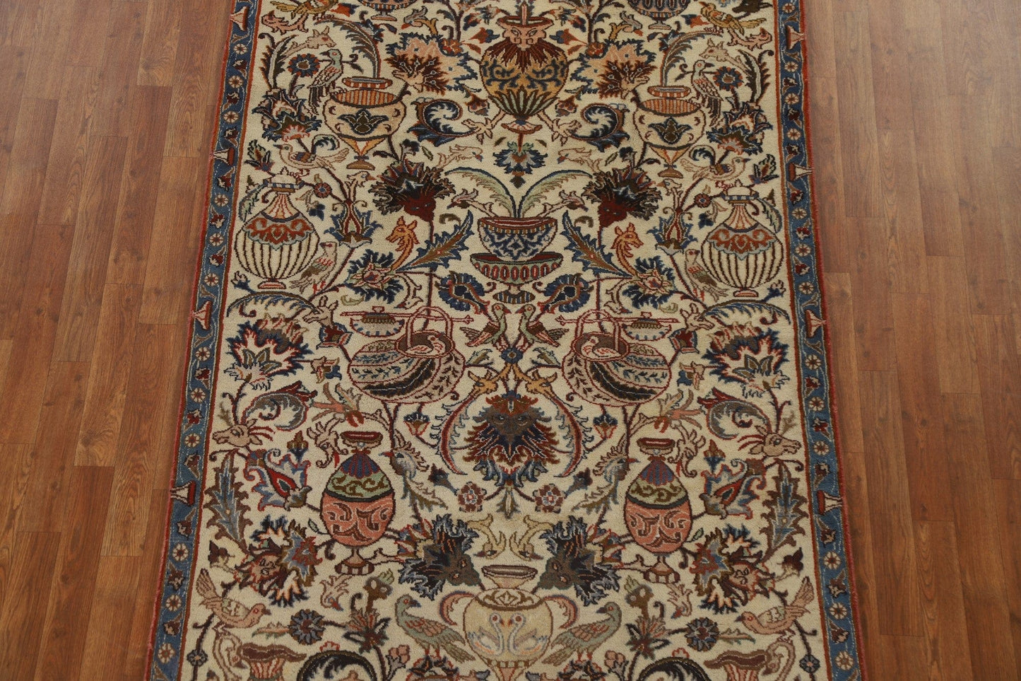 Pictorial Floral Kashmar Persian Area Rug 5x8