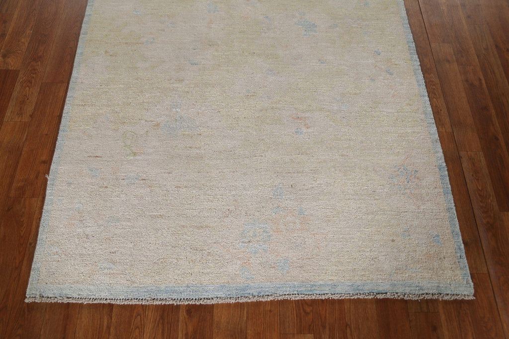 Vegetable Dye Art Deco Turkish Area Rug 4x5