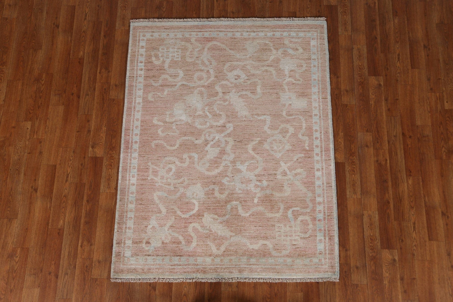 Vegetable Dye Art Deco Oriental Area Rug 4x5