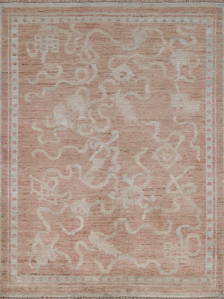 Vegetable Dye Art Deco Oriental Area Rug 4x5