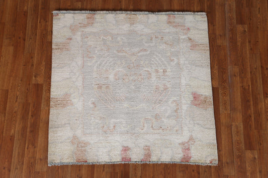 Vegetable Dye Oushak Oriental Square Rug 4x4