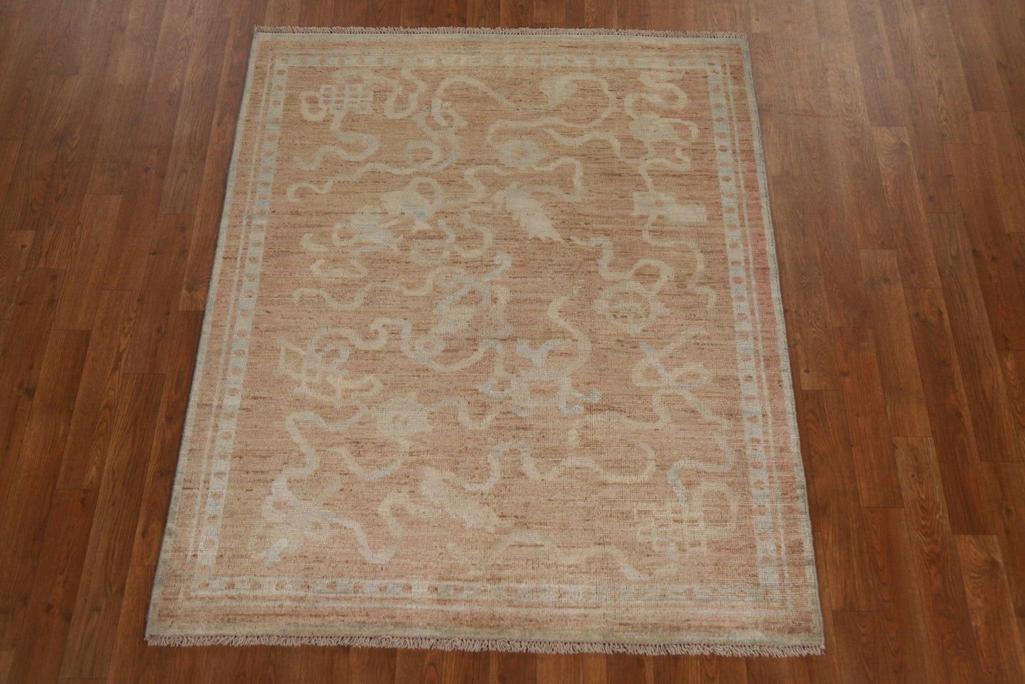 Vegetable Dye Art Deco Oriental Area Rug 4x5