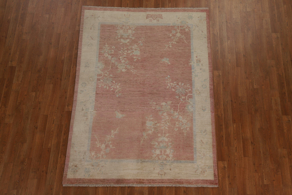 Vegetable Dye Art Deco Oriental Area Rug 5x7