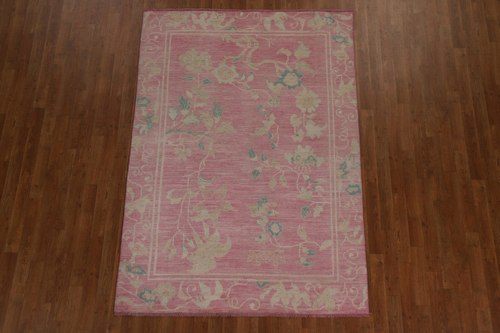 Vegetable Dye Art Deco Oriental Area Rug 5x7