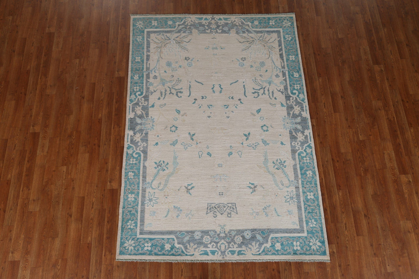 Vegetable Dye Art Deco Oriental Area Rug 5x7