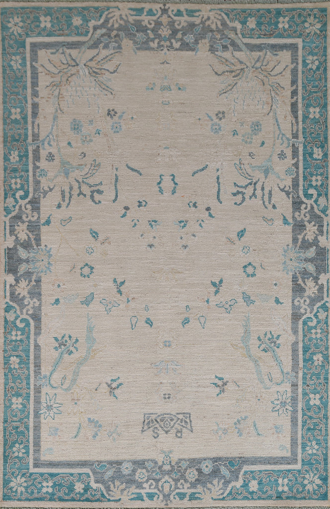 Vegetable Dye Art Deco Oriental Area Rug 5x7