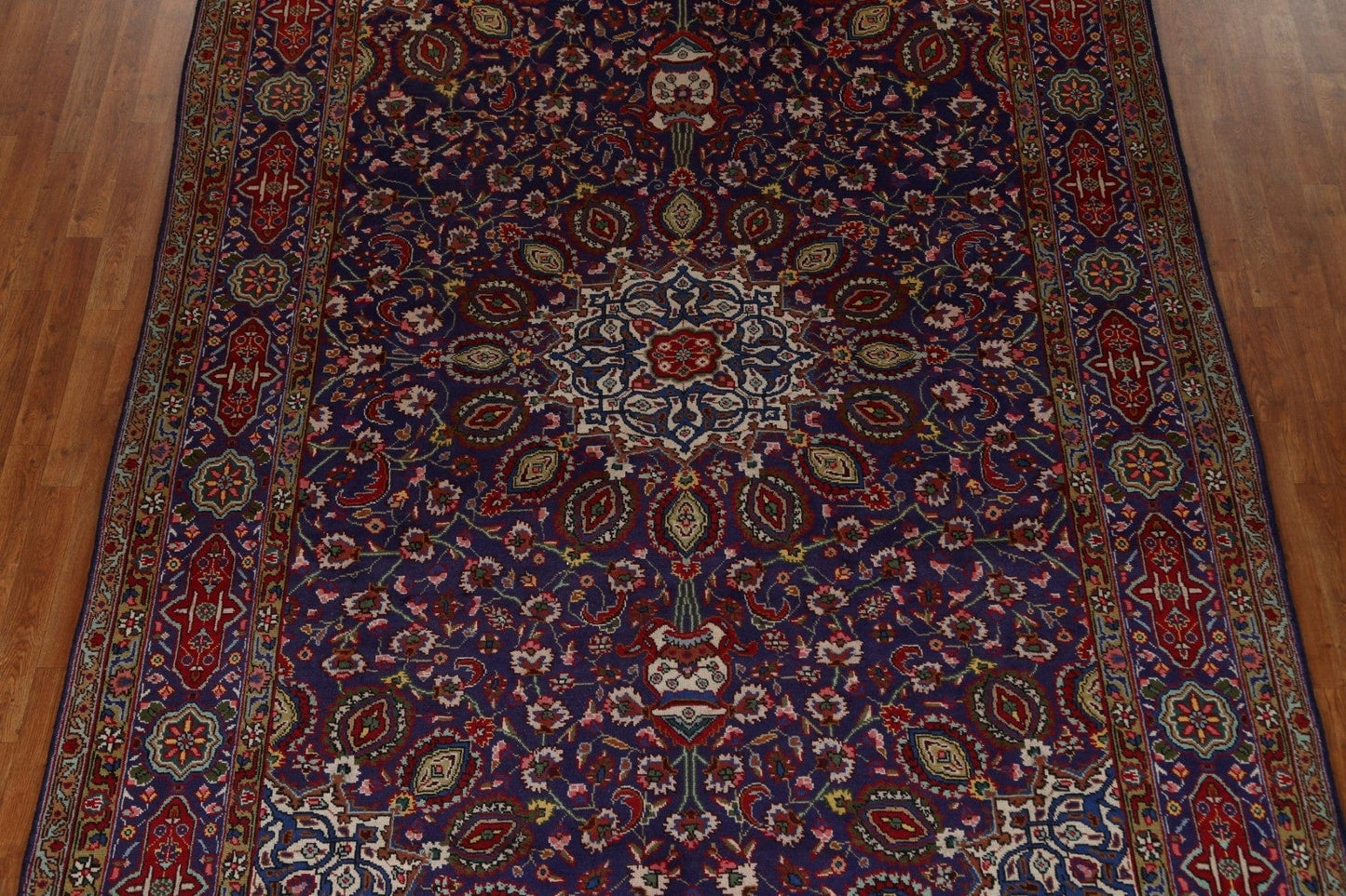 Vintage Navy Blue Tabriz Persian Area Rug 8x11