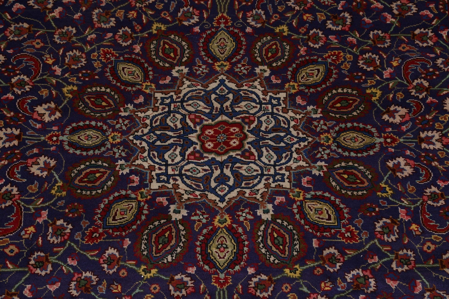 Vintage Navy Blue Tabriz Persian Area Rug 8x11