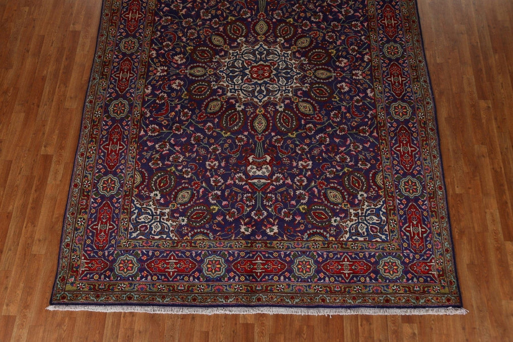 Vintage Navy Blue Tabriz Persian Area Rug 8x11